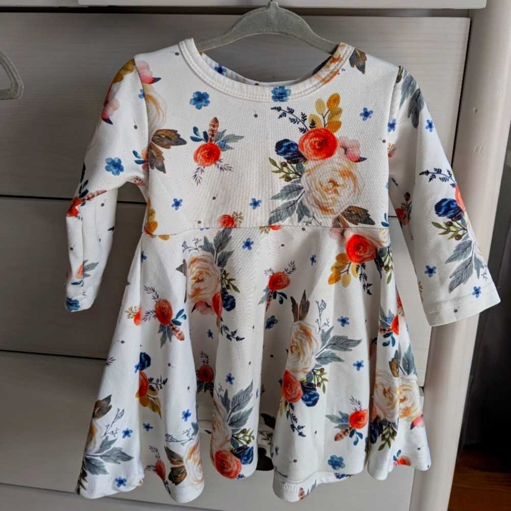Floral White Kids Dress
